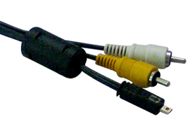 Mini USB 8Pin Male + Core / 2 x RCA Plug
