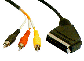 SCART 21PIN Plug / 3 x RCA Plug