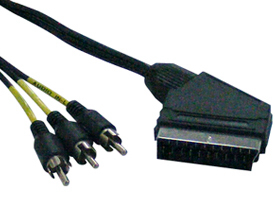 SCART 21PIN Plug / 3 x RCA Plug