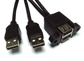USB A Type Female h TO USB AMx2